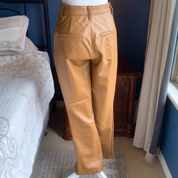 Abercrombie & Fitch Tan Vegan Leather "The Skinny" Ultra High Rise Pants - Picture 10 of 14